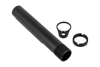 The 2A Armament buffer tube assembly comes with a QD end plate and castle nut